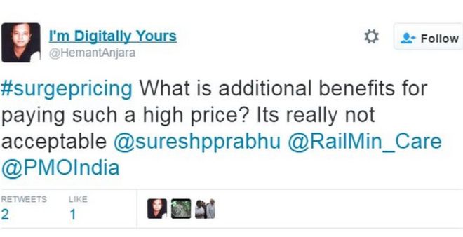 #surgepricing Каковы дополнительные преимущества для оплаты такой высокой цены? Это действительно не приемлемо @sureshpprabhu @RailMin_Care @PMOIndia