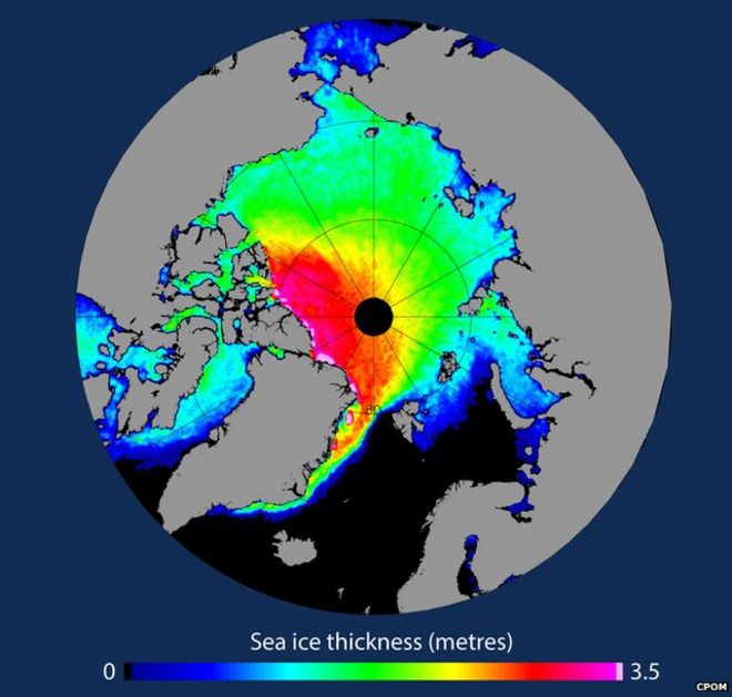 Толщина арктического морского льда