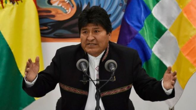 Conferencia de Evo Morales.