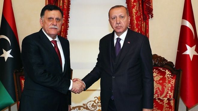 Fayez al-Sarraj ile Recep Tayyip Erdoğan