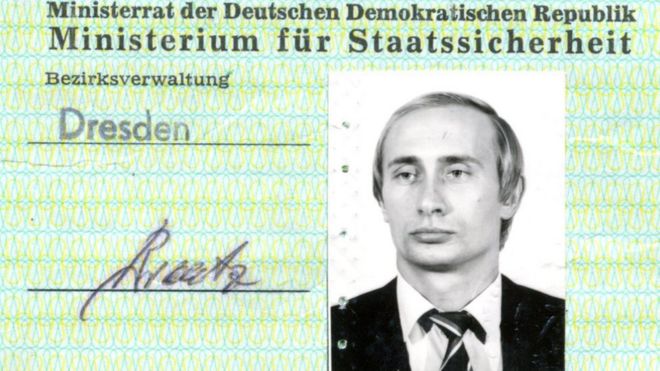 Putin old Stasi ID card