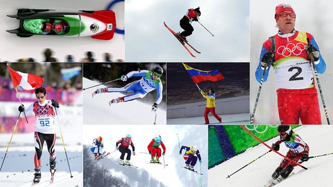 Representantes latinoamericanos en las olimpiadas de invierno.