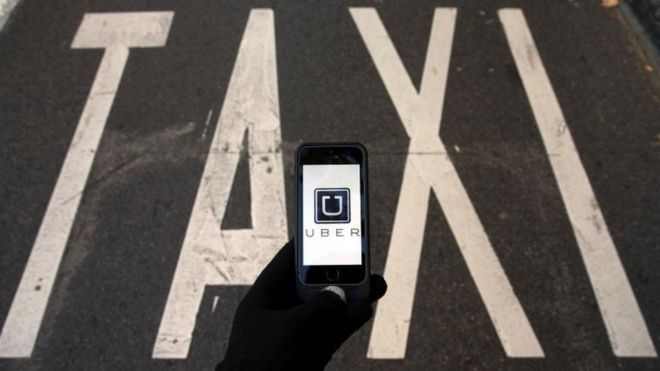 Такси знак и логотип Uber