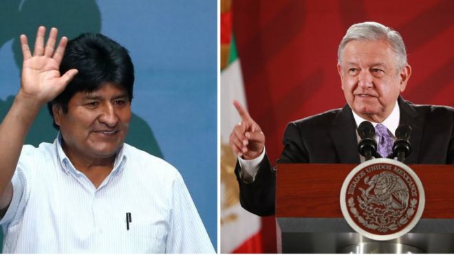 Evo Morales y Andrés Manuel López Obrador.