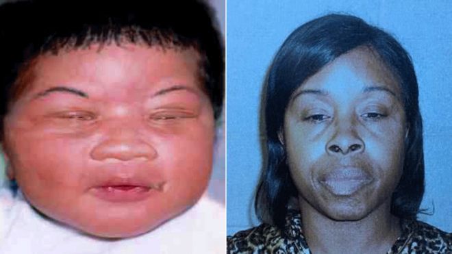 Kamiyah Mobley as a baby and the arrested Gloria Williams