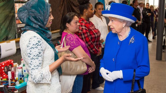 The Queen meets local people