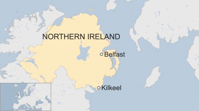 Карта, показывающая Килкил в Северной Ирландии