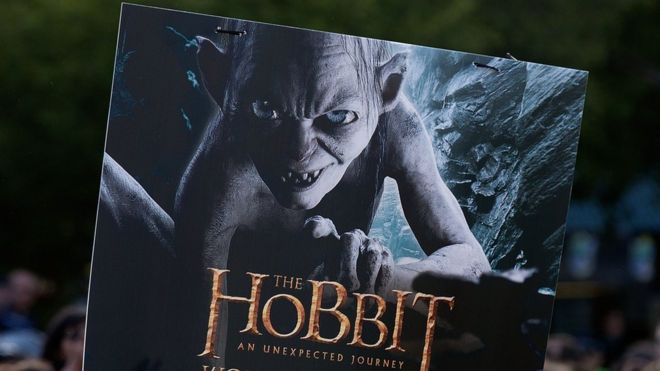 A poster for the film The Hobbit showing Gollum
