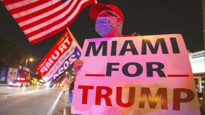 Una concentración en apoyo a Trump en la ciudad de Miami.