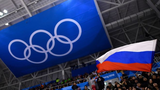 Russia flag at the Olympics