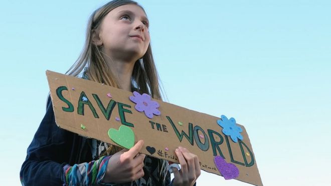 девочка на акции протеста против глобального потепления, изменение климата