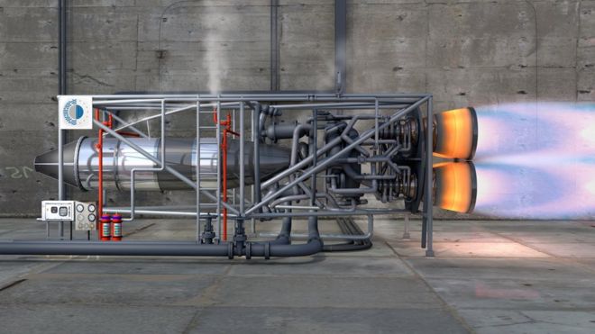 Компьютерное изображение наземного испытательного двигателя SABRE.