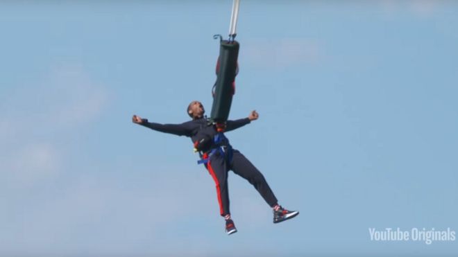 Will Smith doing a bungee jump
