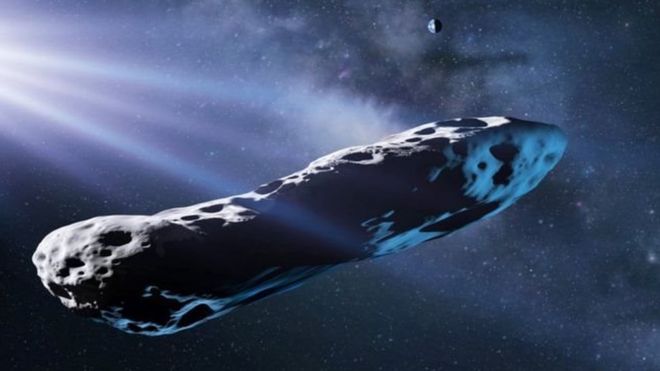 IlustraciÃ³n artÃ­stica de Oumuamua