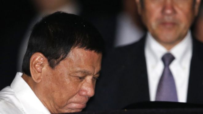 Presiden Duterte mendarat di Bandara Internasional Haneda, Tokyo.