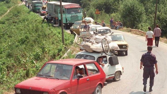 kolona izbeglica u Hrvatskoj 1995.