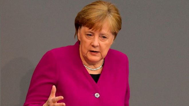 Chancellor Merkel in Bundestag, 23 Apr 20