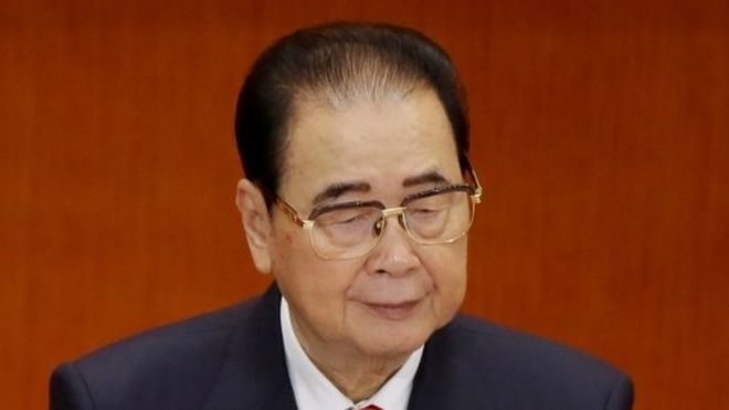 File photo: Former Chinese Premier Li Peng attends the opening session of the 18th National Congress of the Communist Party of China at the Great Hall of the People in Beijing, China November 8, 2012.