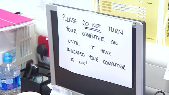 Компьютер NHS, пострадавший от вымогателей
