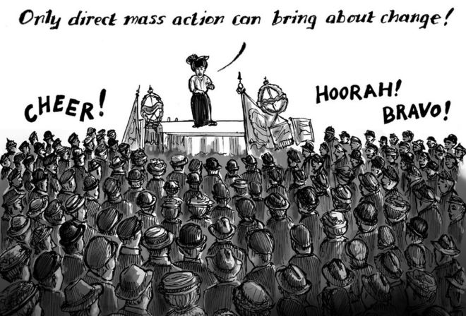 Мультфильм Розы Люксембург на политическом митинге