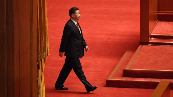 This file photo taken on August 1, 2017 shows China's President Xi Jinping arriving at a ceremony to commemorate the 90th anniversary of the founding of the People's Liberation Army,