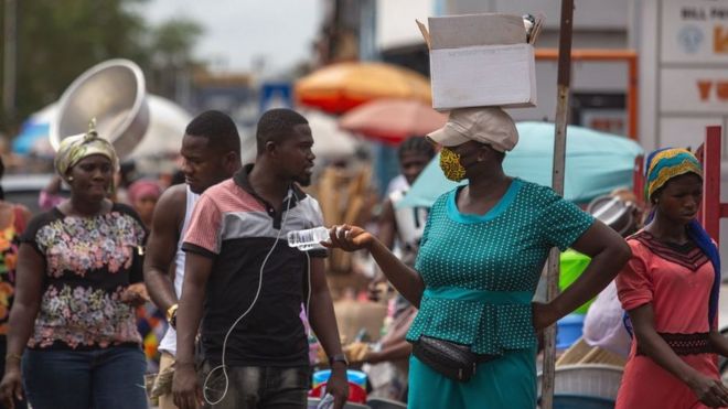 Market in Accra in Ghana