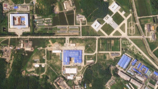 Una imagen satelital muestra la instalación de producción de misiles de Sanumdong en Corea del Norte, el 29 de julio, 2018