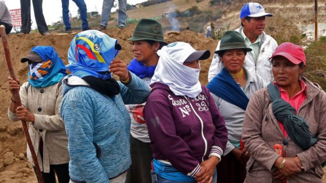 Comunidades indígenas en Ecuador en protesta contra el gobierno