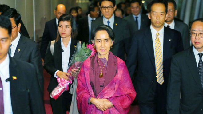 Daw Aung San Suu Kyi arrives Japan