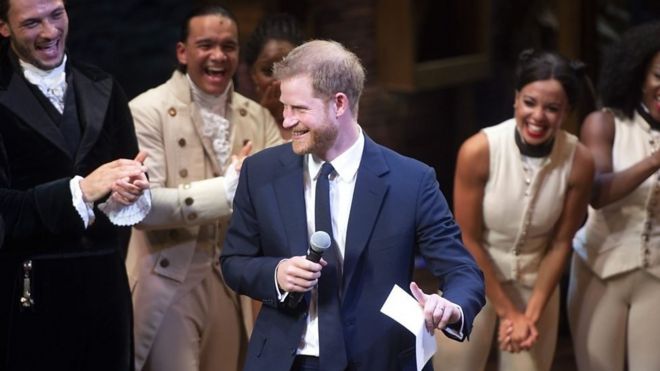 The Duke and Duchess of Sussex attend a charity performance of the hit musical in London's West End.