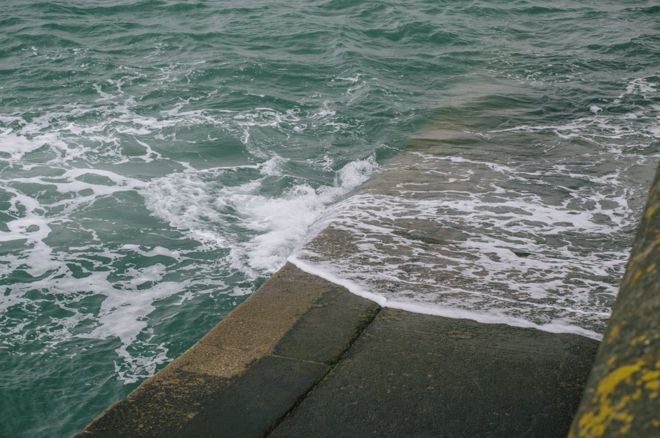 Sea on the sea wall