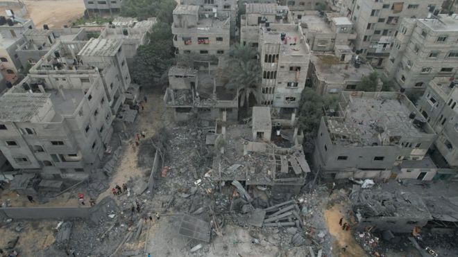 أثار للقصف في غزة