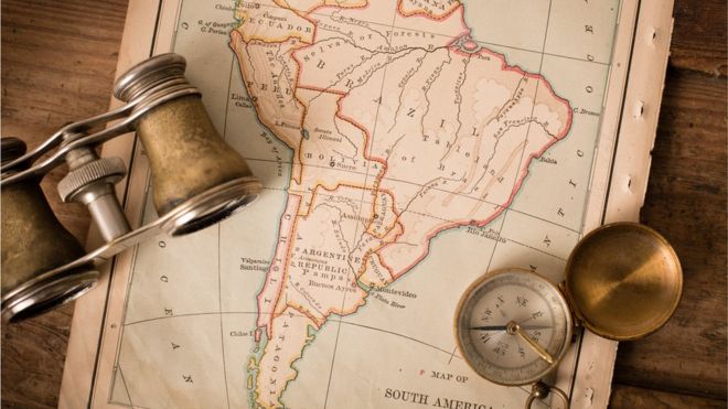 Mapa antigo, datado de 1870, mostra a América do Sul