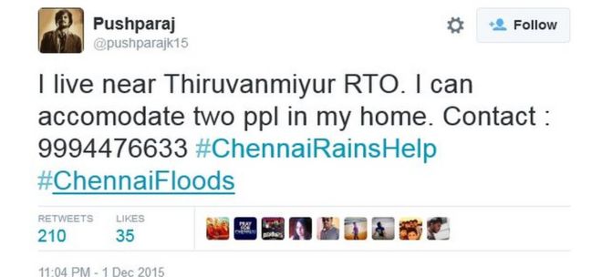 Я живу рядом с Тируванмиюр РТО. Я могу разместить два человека в моем доме. Контакт: 9994476633 #ChennaiRainsHelp #ChennaiFloods