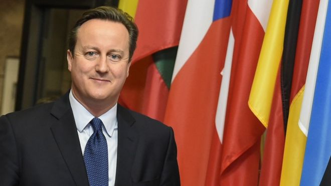 Дэвид Кэмерон изображен на саммите ЕС