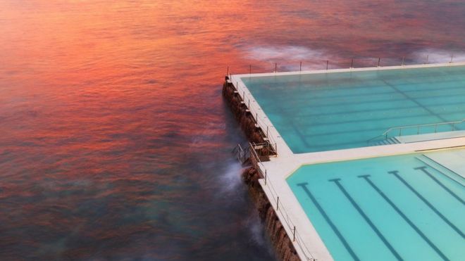 A pool next to the sea at Bondi in Sydney