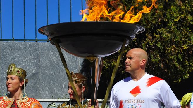 Olympic flame in Greece
