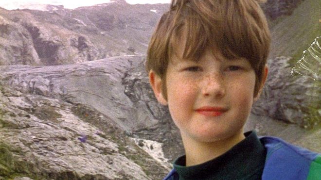 Nicholas Green en los Alpes suizos días antes de ser asesinado en Italia, en septiembre de 1994.