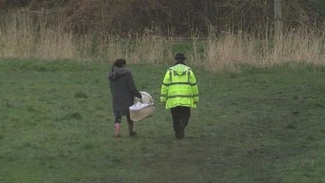A cot was seen being taken to the area where Pearl was discovered in Heywood