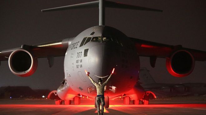 A C-17 in Baghdad, 2016