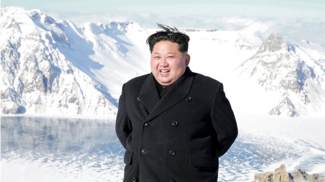 Ким Чен Ын на вершине горы Паекту