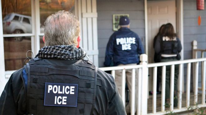 US Immigration and Customs Enforcement officers. File image