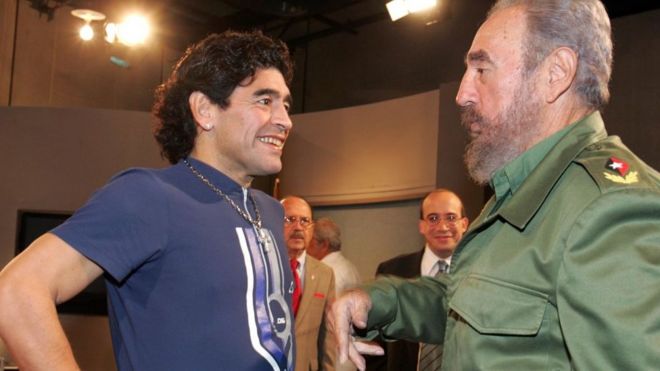 Maradona y Castro en 2005.