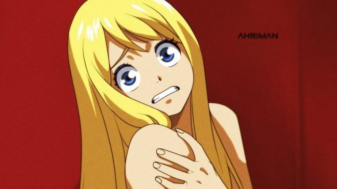 Сцена из фильма "Бриллиантовая рука", нарисованная в жанре аниме