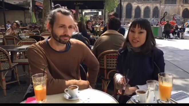 Emmanuel Pannier và Hạnh Ly của BBC Tiếng Việt tại Paris