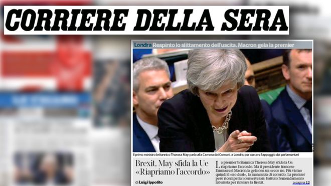 Главная страница Corriere Della Sera