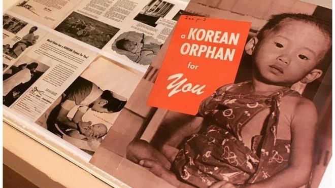 월드비전 발행 한국 고아 후원 홍보물
