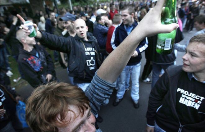 Riot police were called in when partygoers descended in their thousands on Haren in 2012