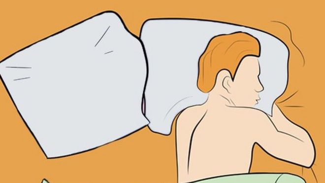 Illustration of a man in bed