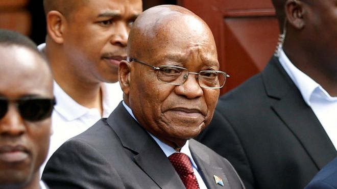 Jacob Zuma, former president of South Africa arrives at the home of the late Winnie Mandela in Soweto, South Africa
